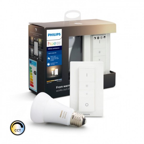 Kit Interruptor + Lâmpada LED E27 White Ambiance 8,5W PHILIPS Hue