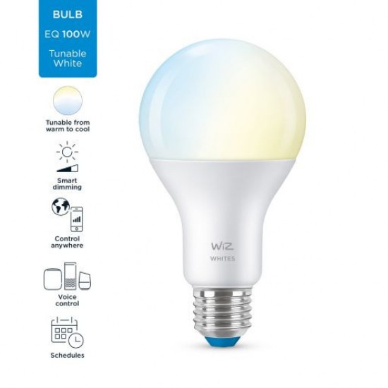 Lâmpada Inteligente LED E27 13W 1521 lm A67 WiFi + Bluetooth Regulável CCT WIZ