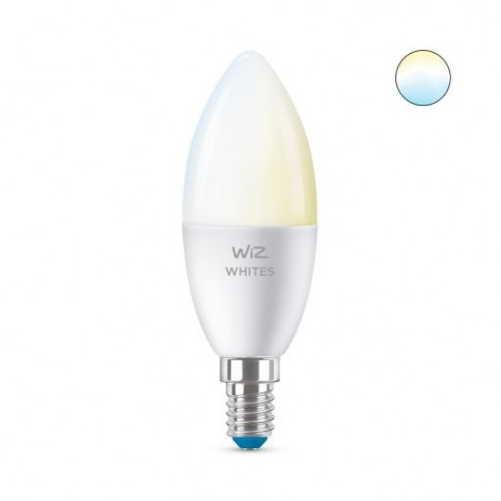 Pack 2 Lâmpadas LED Smart WiFi + Bluetooth E14 C37 CCT Regulável WIZ 4.9W