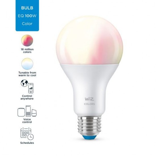 Lâmpada Inteligente LED E27 13W 1521 lm A67 WiFi + Bluetooth Regulável RGB+CCT WIZ