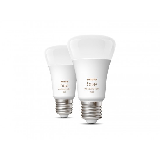 Pack 2 Lâmpadas Inteligentes LED E27 6.5W 570 lm A60 PHILIPS Hue White