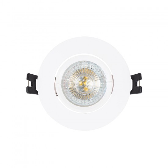 Aro Downlight Circular Inclinável de para lâmpadas LED GU10 / GU5.3 Corte Ø 70 mm