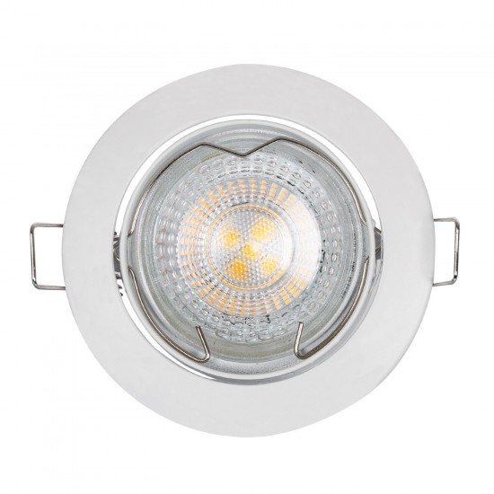 Aro Downlight Circular Basculante para Lâmpada LED GU10/GU5.3 Corte Ø 72 mm