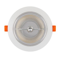 Aro Downlight Encastrável Circular para Lâmpada LED GU10 AR111 Corte Ø 125 mm