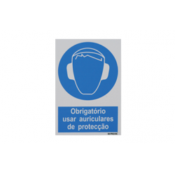 Sinal Obrigatório auricular protecção 200x300 PECOL